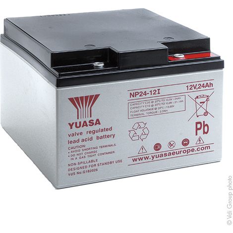 Yuasa - Batterie plomb AGM YUASA NP24-12I 12V 24Ah M5-F