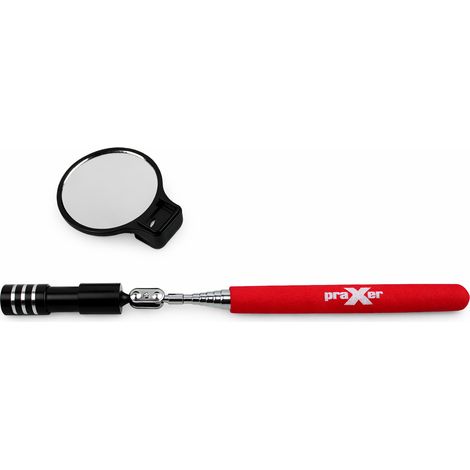 Specchio di ispezione telescopico PRAXER con LED e magnete, 53 mm, impugnatura 740 mm