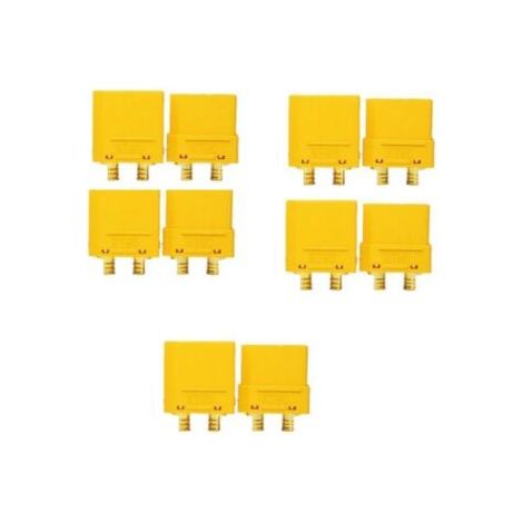 BUNTHAUS jaune，5 Paires XT90 Batterie Connecteur, XT90 Connecteur mâle et Femelle, avec Thermorétractable Tube, pour RC Lipo Battery