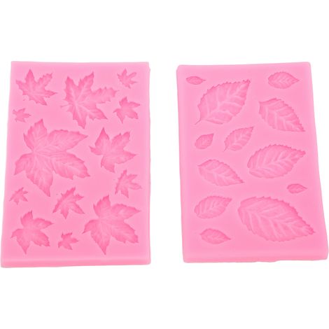 Moule à fondant en forme de feuille d'érable rose, facile à nettoyer, flexible et lavable, compatible lave-vaisselle, idéal pour le bricolage. (1/5)