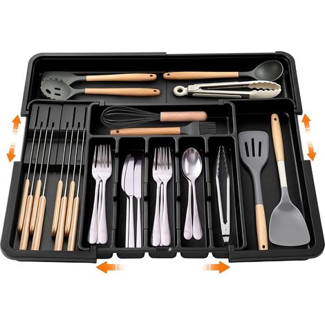 Range Couverts pour Tiroir, Extensible, 6 à 9 Compartiments, Grand (1/5)