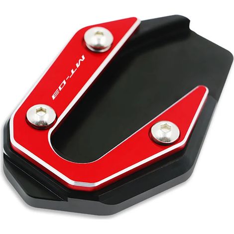 (Rouge-MT-03) Compatible avec les motos Yamaha MT-03, MT-25, R3 et R25 (2017-2021) : béquille latérale CNC, extension et coussinet. (1/4)