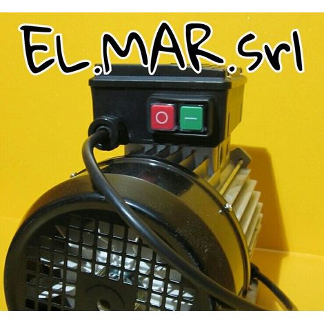 1 HP 0,75 KW Mec 80 2800 Giri Motore Elettrico Monofase 2 Poli  B14 Flangiato - Interruttore Con Bobina di Minima