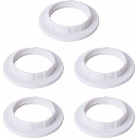 5 Stück E14 Reduzierringe für Lampenschirme, weiße Lampenschirmring-Adapterplatte