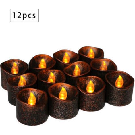 BougiePaquet de 12 bougies LED, piles Cr2032, bougies non parfumées, bougie chauffe-plat transparente et sans flamme, scintillante (1/5)