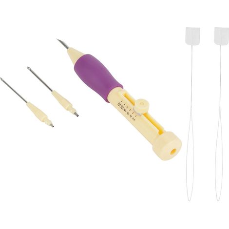 Aiguille à broder avec poinçon et stylo à aiguille de 3 tailles, kit d'outils pour loisirs créatifs (1/5)