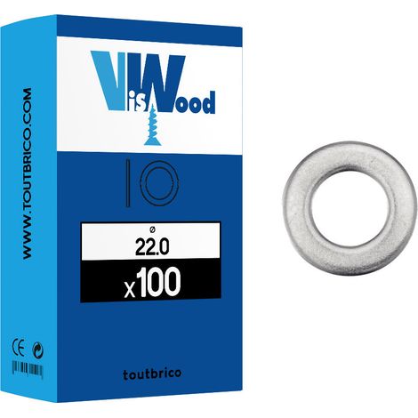 100 rondelles Ø 22mm type Z zingué - Viswood