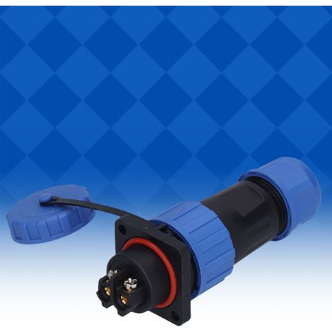 Connecteur aviation étanche IP68 à quatre trous, carré, sans soudure LP20, avec bornes de connexion mâles et femelles multiconducteurs sans soudure, 250 V, 2 conducteurs (1/5)