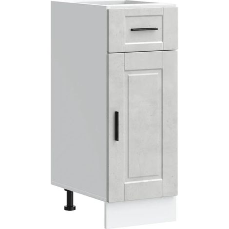 Mueble de cocina moderno con cajón 30 x 46 x 81,5 cm práctico espacio de almacenamiento en madera de ingeniería gris hormigón 020050246 (1/5)