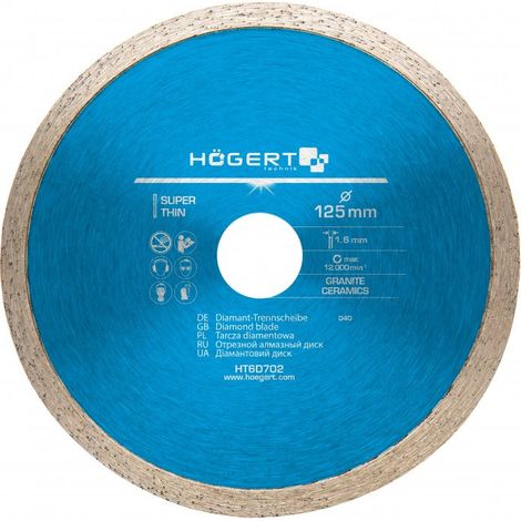 Disque diamantée 125 mm, diamant continue - pour disqueuse /béton, carrelage, brique ...