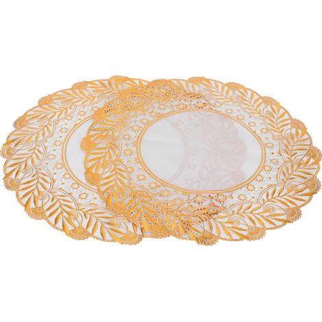 2 Pièces Sous-verres 30x30 cm Dorés pour Mariage, Réception et Événements Festifs
