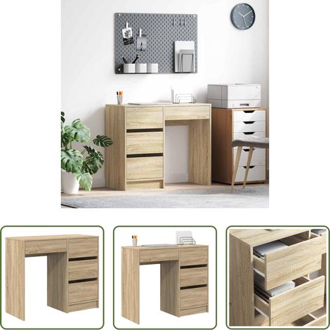 Bureau télétravail - Bureau Chêne Sonoma 90 x 37,5 x 75 cm Bois d'ingénierie (1/5)