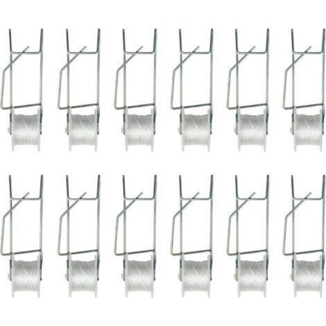 Paquet de 12 crochets de bobine de treillis de tomate de serre, crochets de Support de plante avec corde de 15M, Kit de treillis de culture de corde de vigne de fleur