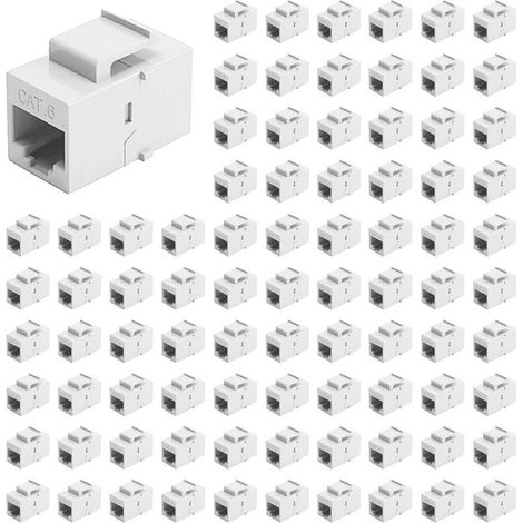 Adatto per 200 connettori RJ45 Cat 6, adattatore di estensione per prese Ethernet (LAN) Cat 6, colore bianco.