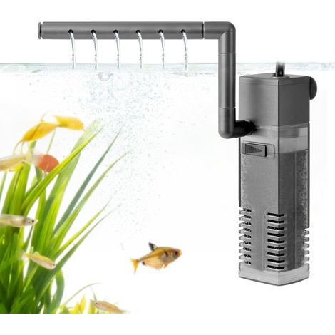 Filtre Interne Submersible pour Vasca da Pesci, Filtre d'Aquarium avec Pompe à Eau pour Vasques à Poissons et Crevettes Jusqu'à 75L(4W pour 10-75L) (1/5)
