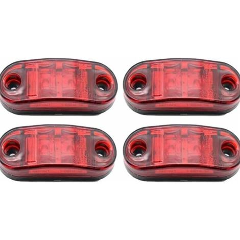 Luces LED de posición lateral, 4 paquetes, 12-24 V, luces de advertencia laterales dobles blancas y rojas, luces de estacionamiento para remolques de camiones, luces de gálibo