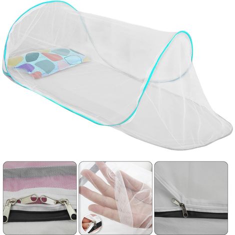 1 moustiquaire idéale portable anti-insectes, et pliable pour le camping en extérieur, pour dortoir étudiant, pour l'intérieur et l'extérieur (bleu) (1/5)