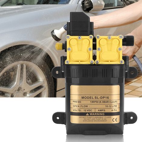 12V Hochdruck-Doppelkopf-Membran-Wasserpumpe, elektrische Wassersprühpumpe (1/5)