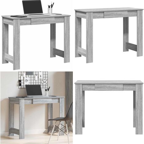 vidaXL Schreibtisch Grau Sonoma 100x45x75 cm Holzwerkstoff (1/5)