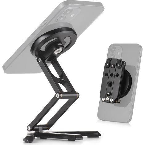 Support magnétique de bureau multifonctionnel pour téléphone, trépied pliable, support magnétique de remplacement pour iPhone 15/14/13/12 et téléphones Android (1/4)