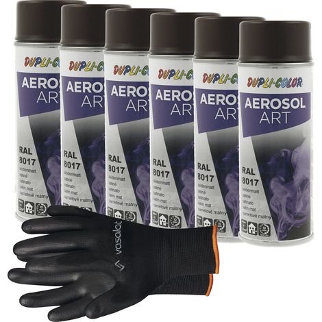 vasalat Dupli-Color Sprühlack Set schokobraun matt RAL 7016 - Lackspray Graffiti Dosen, wetterfest, lichtecht und UV-beständig - Graffiti-Spray 400ml, 6 Stück (1/5)