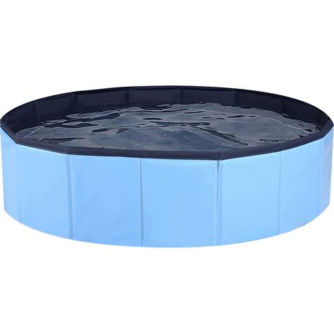 1 baignoire pliable, PVC, 80 x 20 cm, bleue, pour chien, enfant, bébé et tout-petit (1/5)
