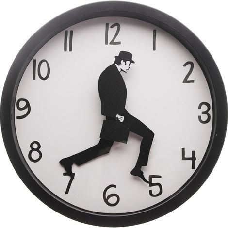 25cm Horloge Mute Ministry of Silly Walks Décoration Comédienne Horloge Mute Humoristique Parfaite pour Chambre Bureau Bibliothèque Décoration Murale