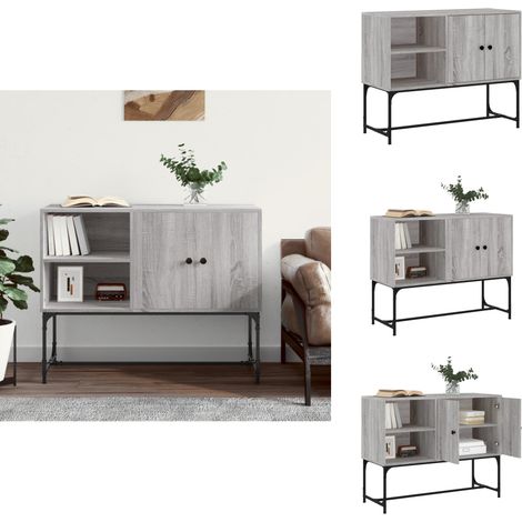 Sideboard Grau Sonoma 100x40x79,5 cm Holzwerkstoff - Industrielles Sideboard - Wohnzimmermöbel - Regal Grau - Holz Sideboard - Aufbewahrungsschrank (1/5)