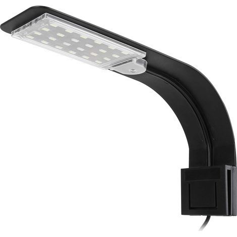Lampe Aquarium,Lampe LED Ultra Mince Lampe LED Aquarium Mini Lampe Pince Aquarium avec 24 LED Lumière Blanche et Bleue pour Poisson et Plantes,10W - EU Plug (Noir) (1/5)