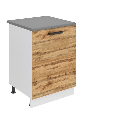 BELINI Meuble Cuisine Bas avec Plan de Travail SD I Meubles de Cuisine - Taille: 51,6 x 60 x 85 cm I Petit Meuble Cuisine - 1 Porte I Couleur : chêne wotan (1/5)