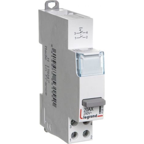 Inter poussoir modulaire simple fonction contact 2NO - 1 module - LEGRAND