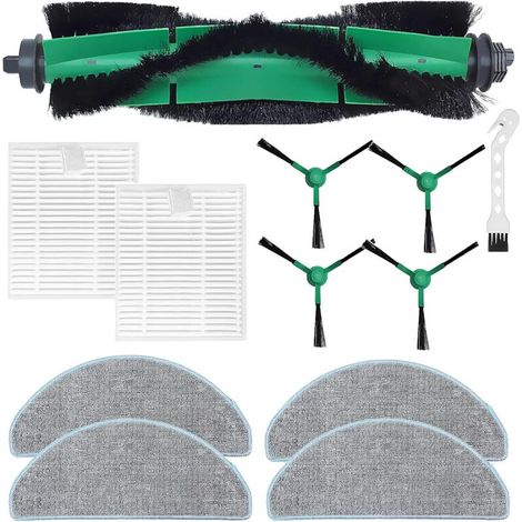 Accessoires pour iRobot Roomba Combo Essential Y0112 Y0110 Y011240 Y01040 pièces de Rechange pour aspirateur Robot, Brosse rotative + 2 filtres + 4 Chiffon Nettoyage + 4 brosses latérales (1/4)