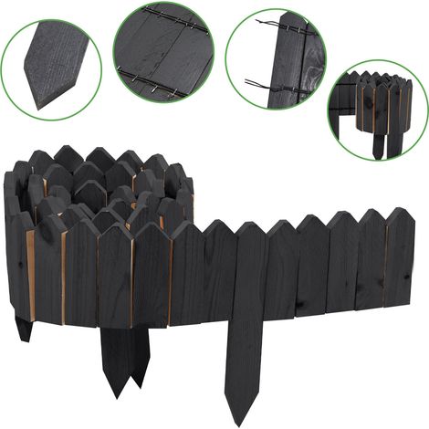 SWANEW Bordes de césped en revestimiento de madera Canteado de cama Canteado de corte 200301,5cm Antracita (1/5)