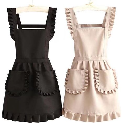 2 Artikel – Schürze – Küchenschürze – Arbeitskleidung für Restaurantküchen – Kochschürzen – Flecken- und schmutzabweisend – Nylon – Schwarz und Beige (1/5)
