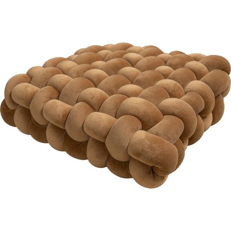 Coussin Nœud Carré - Décor Intérieur Main - 30 x 30 x 6 cm - Tissu Peluche - Pour Canapé Chaise Lit - 1 Pièce (1/5)