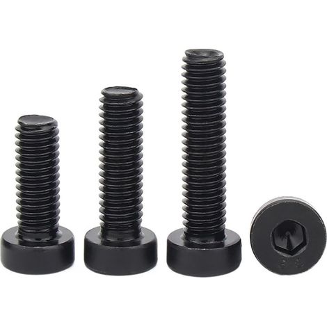 5/10 pièces M5 M6 Longueur 6–50 mm Acier Grade 8.8 Noir Tête plate à six pans creux