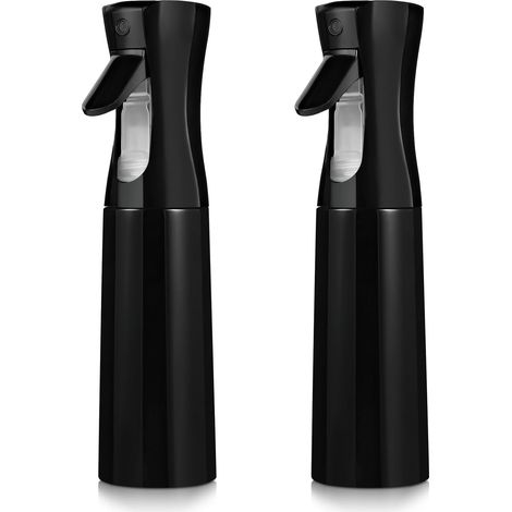 Haarspray mit kontinuierlichem Sprühnebel (300 ml), 2er-Pack, zur Reinigung, ultrafeiner Sprühnebel, zum Haarstyling, für Gartenarbeit, Locken usw. (Schwarz)