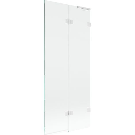 Mexen Lunar L Badewannenfaltwand 2-teilig rechts 80 x 150 cm, transparent, weiß - 897L-080-100-20-00-P (1/5)