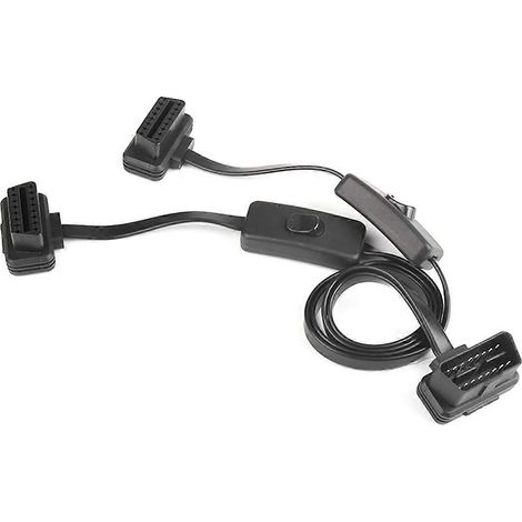 Câble d'extension OBD2 16 broches de 60 cm avec interrupteur et adaptateur de prise (1/5)