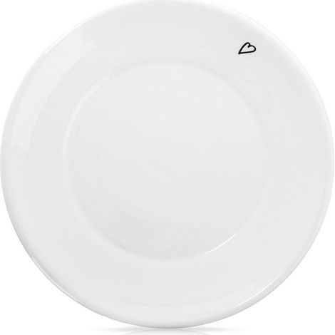 Ceramic dish 12 cm - white design with heart motif dishwasher safe (1/5)