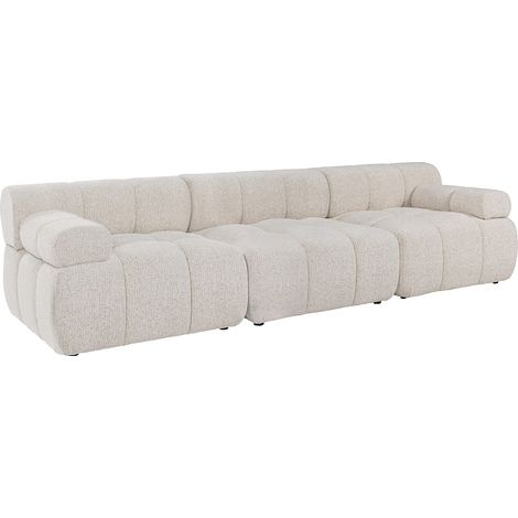 Divano modulabile 4 posti in tessuto melange beige - FACIVIL