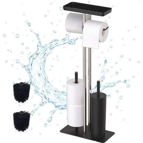 Kit de inodoro de acero inoxidable con estante y soporte