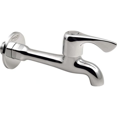 Aqualine - Vanne murale 1/2", longue, pour eau froide, chromée ZY12062 (1/2)
