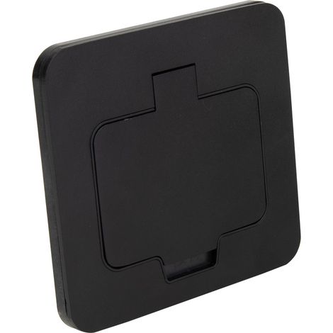 Prise de sol encastrable 2P+T rectangulaire IP55 - noir + boite - Protec (1/5)
