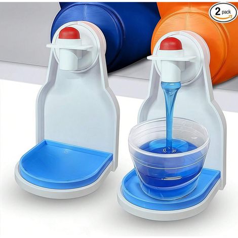 2 Supports pour Récipient de Détergent à Lessive, Collecteur de Gouttes Amélioré, Plateau Anti-Gouttes Sans Désordre ni Fuite, Adapté pour Détergent et Adoucissant Textile (1/4)