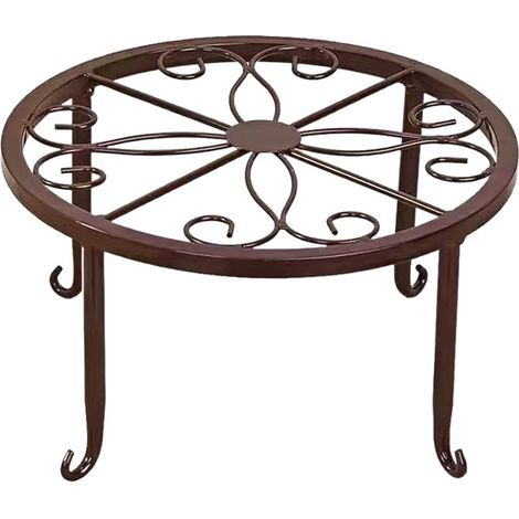 Support pour jardinière en bronze – Support en fer forgé de 22,9 cm – Résistant à la rouille – Convient aux plantes d'intérieur et d'extérieur – Forme ronde (1/5)