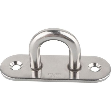 12 Pcs Stainless Steel Hooks, U-Shaped Metal Hooks in 304 Stainless Steel, Stainless Steel Eye Plate, U-Shaped Metal Hooks with 2 Holes Holds up to 150-200 kg Weight, With 24 Screws (5 mm) (1/3)