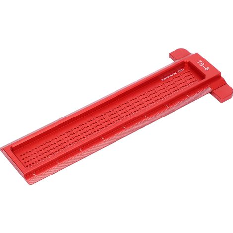 TS-8 Woodworking Marking Ruler, Aluminum Alloy, Imperial T-Type Hole Ruler, Mini Marking Tool (08") (1/5)