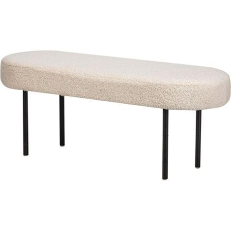 Nordlys – Banc scandinave 95x35x38 cm – Acier époxy noir – Assise 2 personnes – Mousse polyuréthane haute densité – Confort premium (1/5)