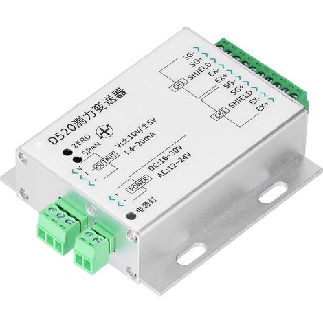Transmetteur de pression, capteur de mesure de force, double entrée, sortie unique, 16-30VDC, 12-24VAC, tension/compression bidirectionnelle, 4-12-20mA. (1/5)